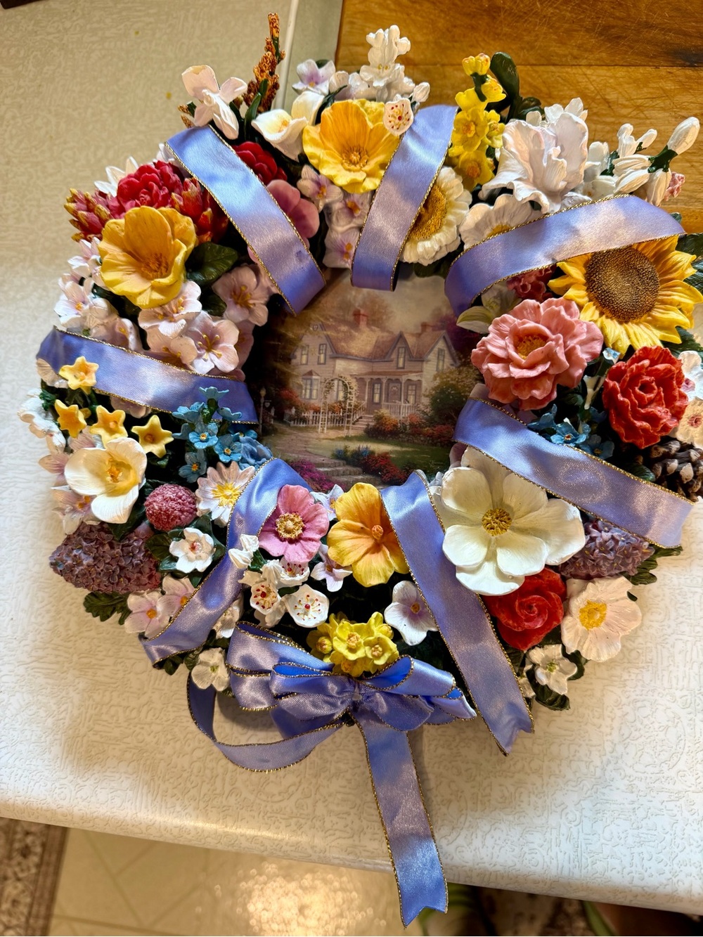 Thomas Kinkade A United Welcome 50 States Wreath Bradford Exchange Floral